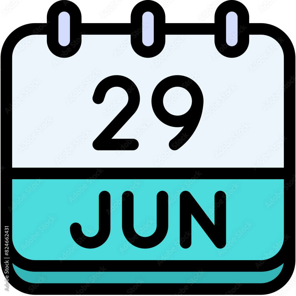 Vector Icon Calendar, june, twenty nine, 29, calendar date, monthly calendar, time and date, month, schedule Vector Icon Calendar, june, twenty nine, 29, calendar date, monthly calendar, time and date, month, schedule
