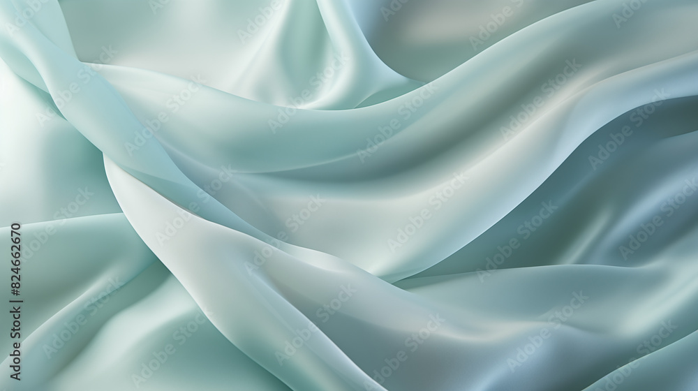 Obraz premium green blue cloth texture with folds, aesthetic neutral background