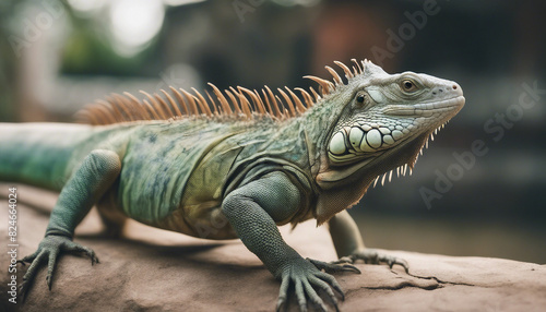 Close up of iguana lizard animal 