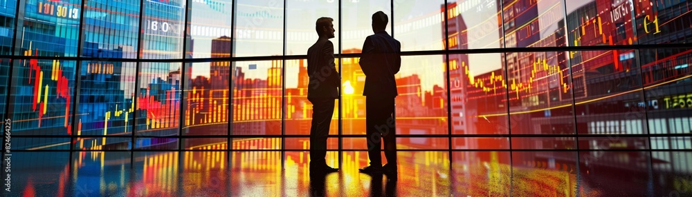 Virtual dealmaking with financial graphs soaring, capturing the spirit of strategic trading alliances Virtual dealmaking with financial graphs soaring, capturing the spirit of strategic trading alliances