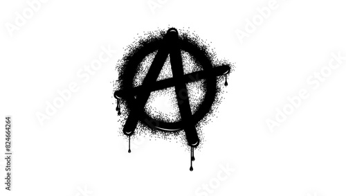Sprayed anarchy symbol, black isolated silhouette