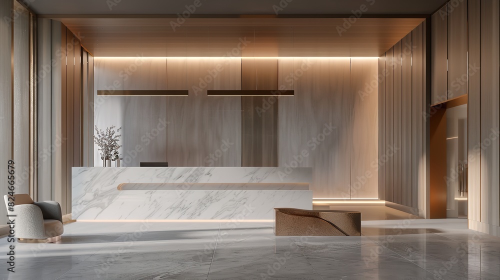 Luxury Hotel Interior Lobby with Reception Area
Luxury Hotel Interior Lobby with Reception Area