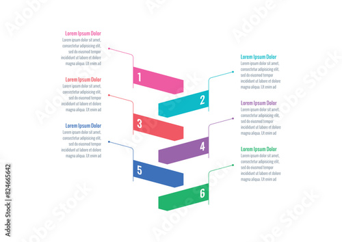 Infographic template for business, internet, annual report, magazine, education world. vector infographic template. six options briefing template