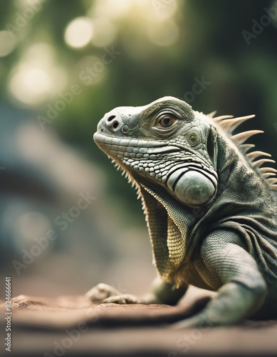 Close up of iguana lizard animal 