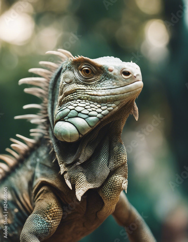 Close up of iguana lizard animal 
