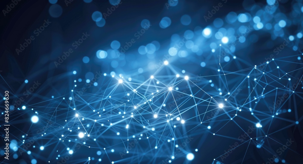 Tech Network Background with Abstract Blue Design Tech Network Background with Abstract Blue Design