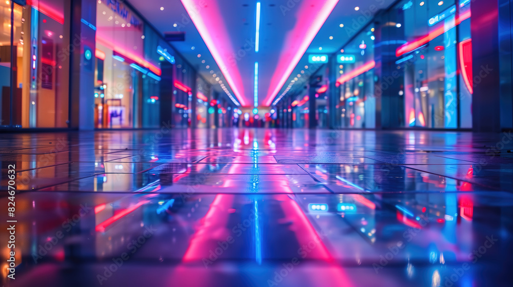 Brightly Lit Hallway in Large Building Brightly Lit Hallway in Large Building