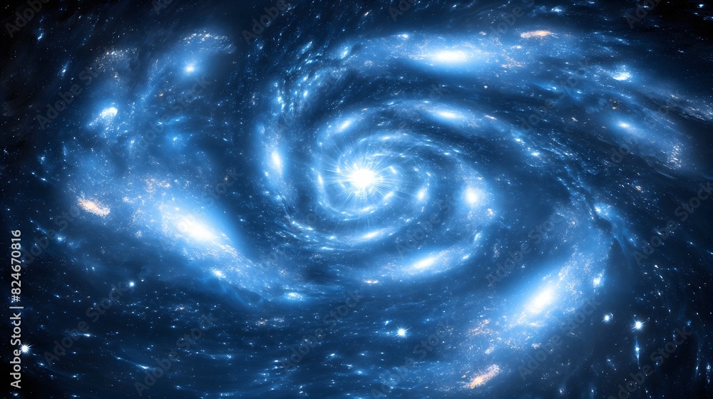Bright spiral galaxy in deep space Bright spiral galaxy in deep space
