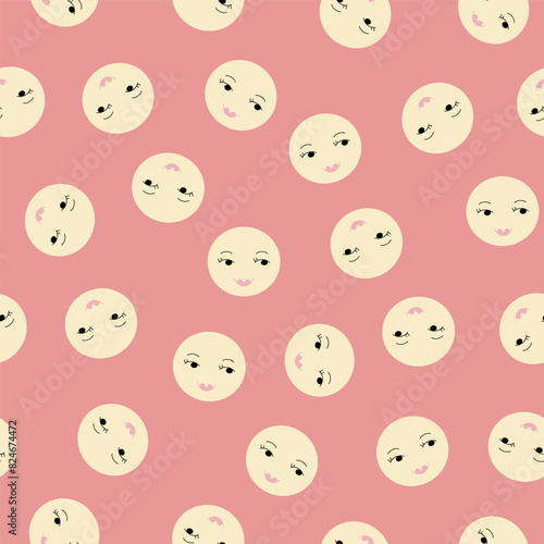 Seamless pattern, repeatable background. Continuous flat vector illustration.