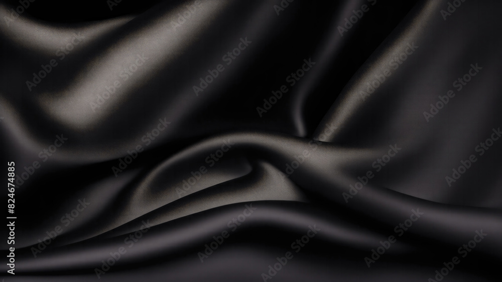 Obraz premium Luxury Black satin smooth fabric background
