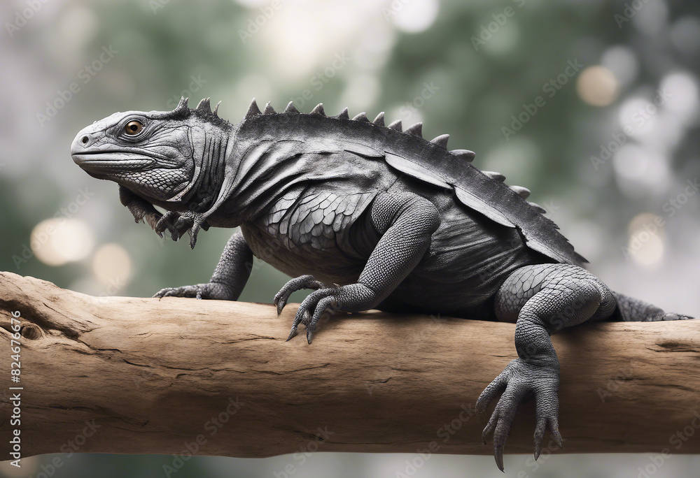 Cyclura lewisi iguana, isolated white background
Cyclura lewisi iguana, isolated white background