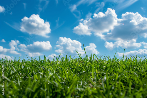 A field of grass with a blue sky in the background © NoHeya