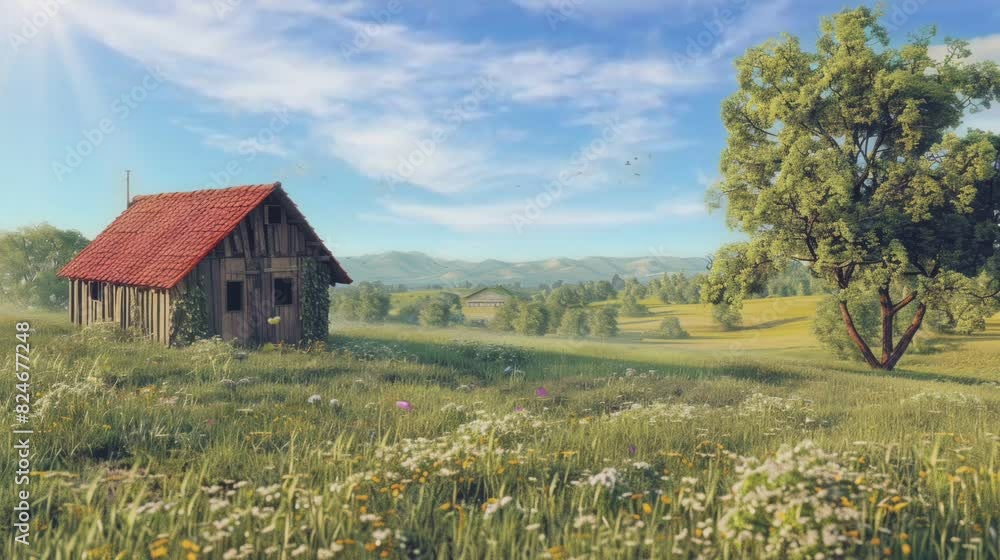beautiful natural views in the village . seamless looping time-lapse virtual video Animation Background. beautiful natural views in the village . seamless looping time-lapse virtual video Animation Background.