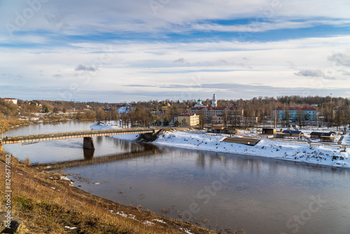 March 22, 2024. Russia. Rzhev. Spring view of the city from the embankment.