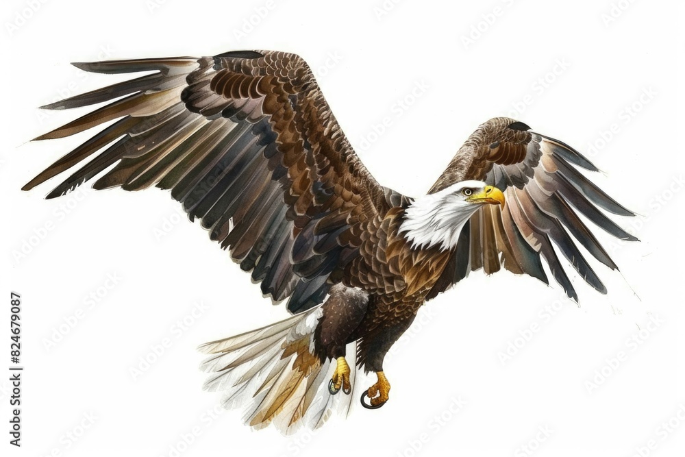 A majestic eagle soaring through the sky. Perfect for nature and wildlife themes A majestic eagle soaring through the sky. Perfect for nature and wildlife themes