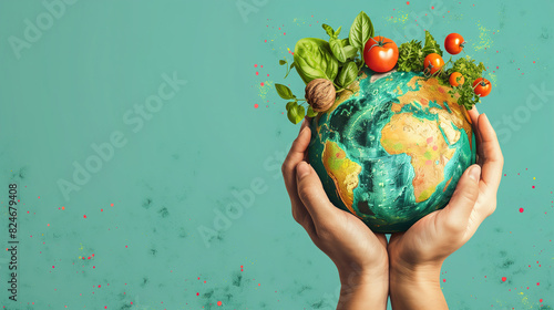 Person Holding Globe With Vegetables