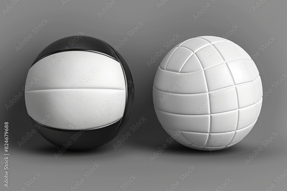 Two volleyball balls placed next to each other. Perfect for sports and recreation concepts Two volleyball balls placed next to each other. Perfect for sports and recreation concepts