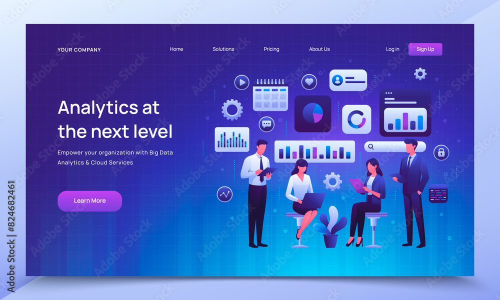 Gradient analyst data landing page template Gradient analyst data landing page template
