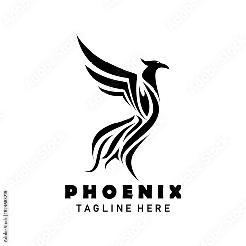 Phoenix bird vector simple single color