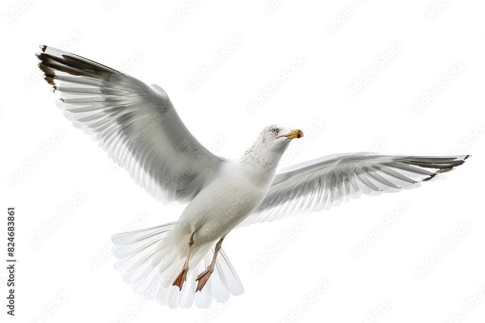 A majestic seagull soaring through the clouds. Suitable for travel and freedom concepts A majestic seagull soaring through the clouds. Suitable for travel and freedom concepts