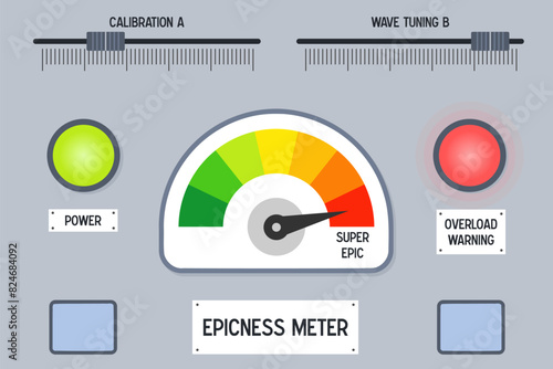 Epicness level meter concept illustration