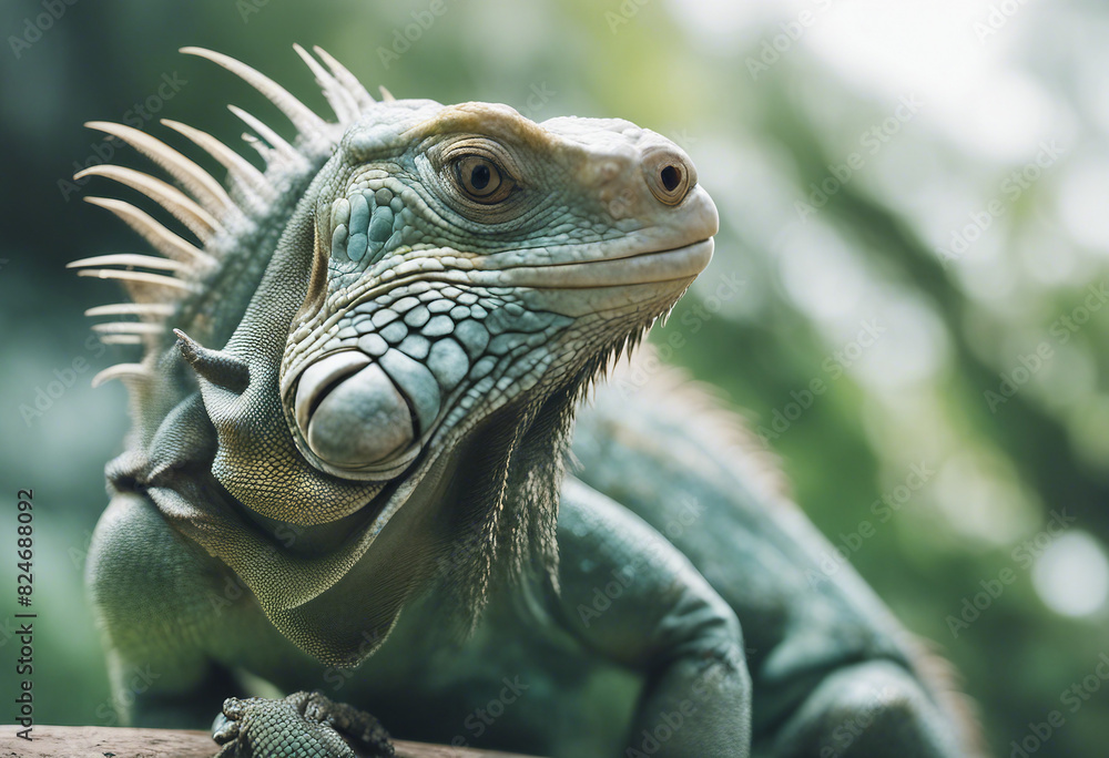 Fototapeta premium Fiji Banton Iguanas, isolated white background 