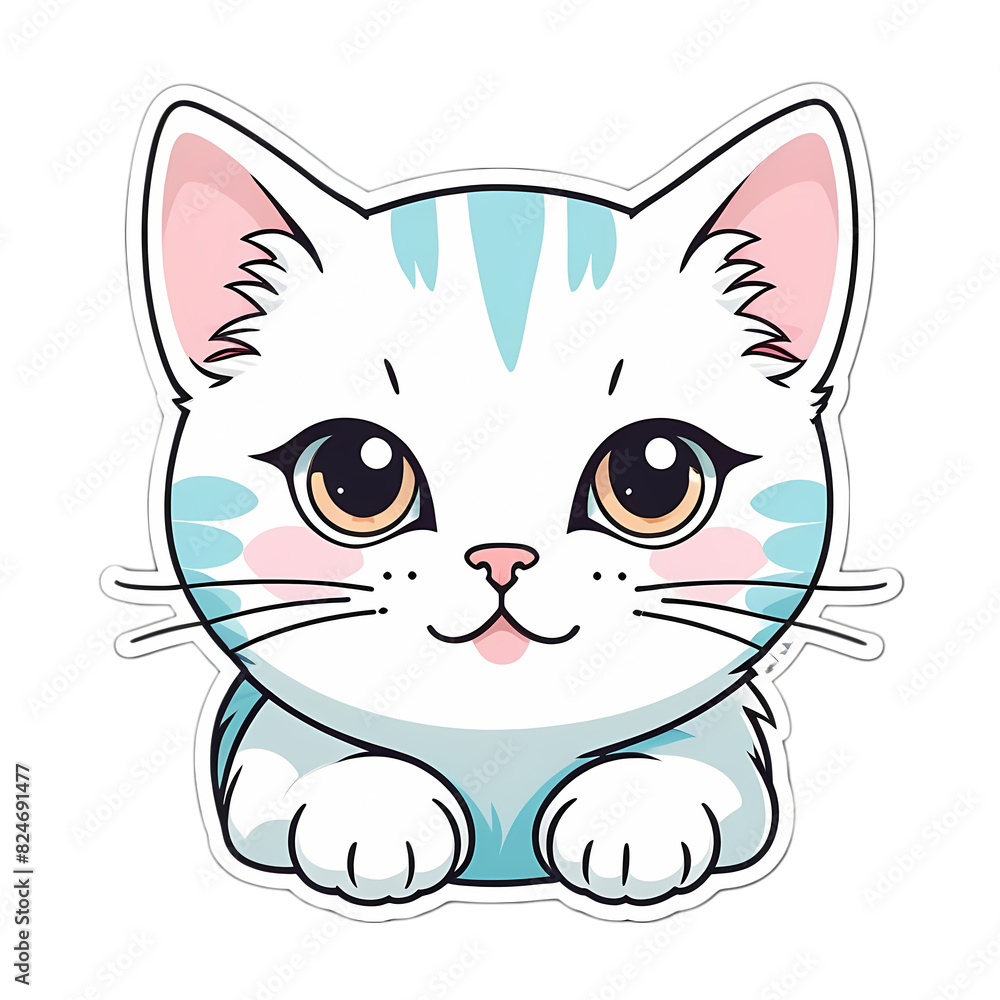 Obraz premium Cute kawaii cat