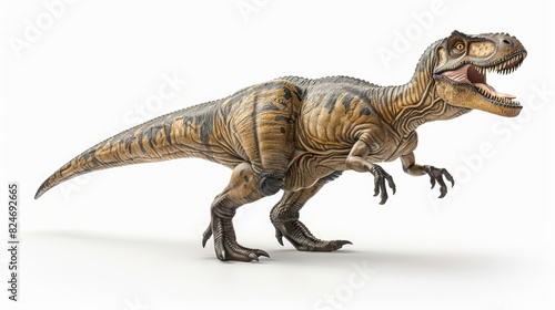 A toy T-Rex figurine with an open mouth  suitable for educational and dinosaur-themed designs