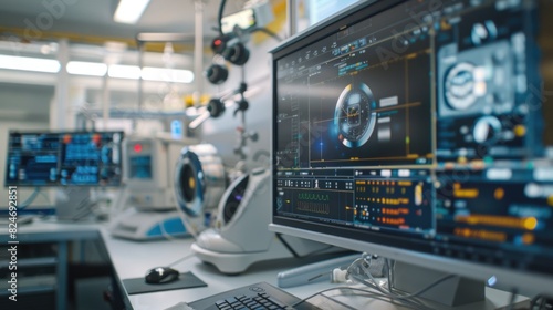 Wallpaper Mural A computer monitor placed on a desk, suitable for office or home workspace Torontodigital.ca