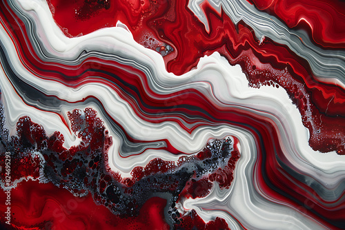 red Liquid marbling paint texture background fluid painting abstract texture intensive color mix wallpaper.