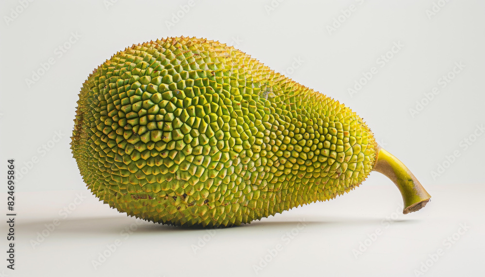 A green fruit with a spiky exterior A green fruit with a spiky exterior