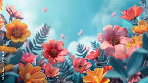 Flower festivals blooming gardens flat design front view vibrant blossoms theme animation vivid photo