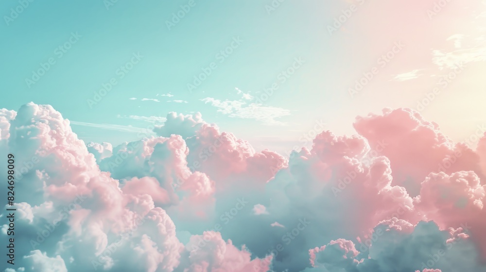 An airplane soaring through the sky with fluffy clouds in the background. Ideal for travel and transportation concepts An airplane soaring through the sky with fluffy clouds in the background. Ideal for travel and transportation concepts