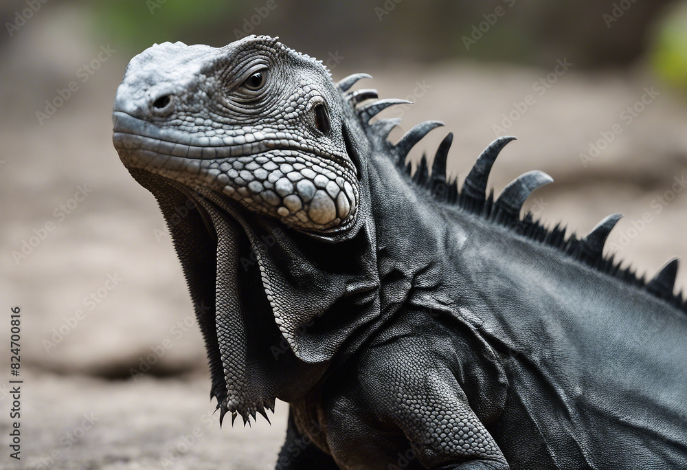 Fototapeta premium galapagos Black Iguanas 
