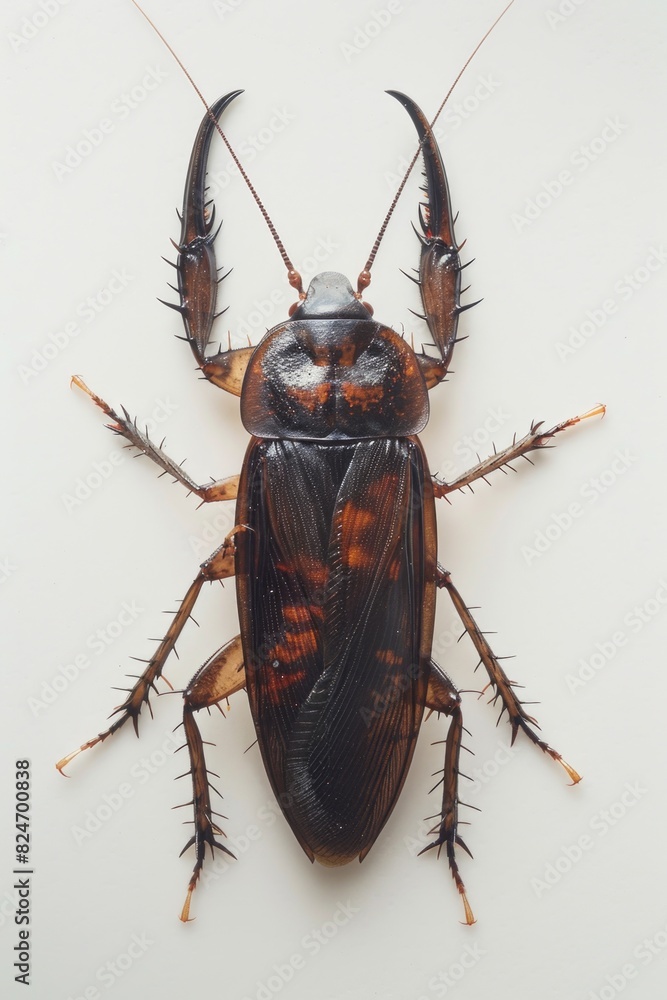 Fotografie Close up of a bug on a white surface