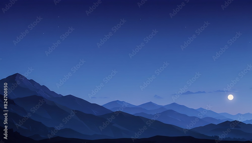 Twilight Silhouette of Mountain Ridge Vector Art Background Twilight Silhouette of Mountain Ridge Vector Art Background
