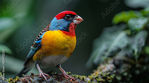 Closeup of a colorful Gouldian finch Colombia © Pic
