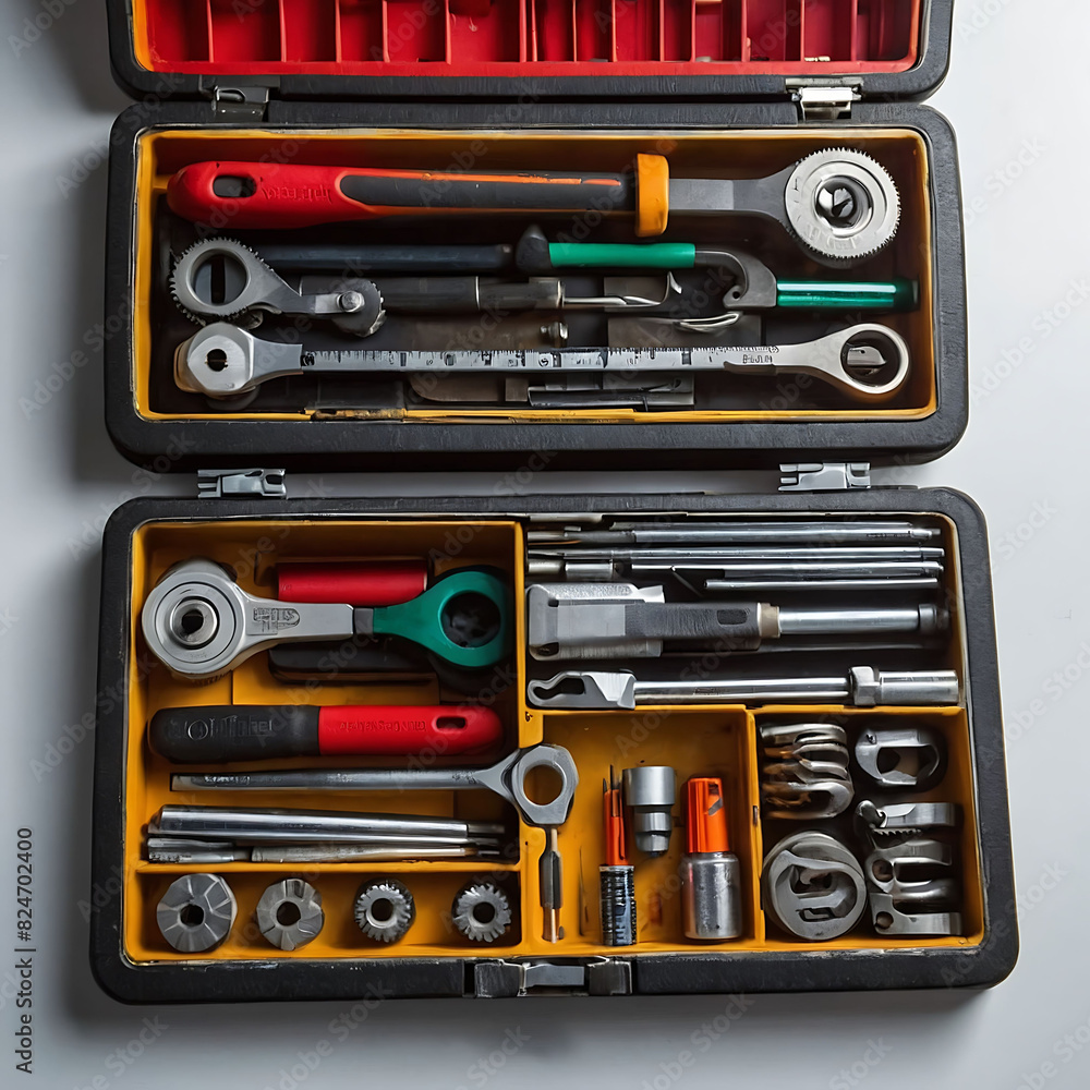 A photo of mechanical tools box. Generative AI A photo of mechanical tools box. Generative AI