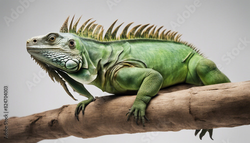 Green Iguana   isolated white background