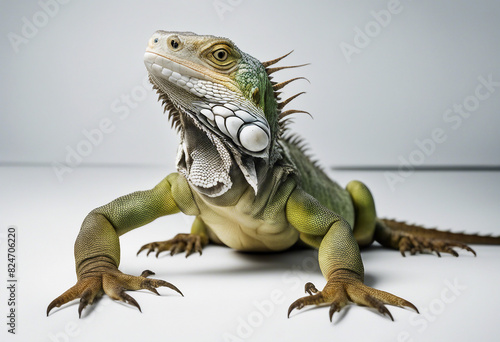 Iguana delicatissima  isolated white background. 