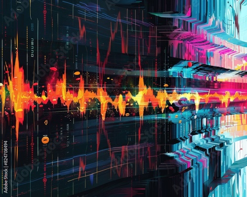 Vibrant Abstract of the Richter Scale Showcasing Dynamic Data Visualization photo