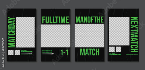 Sport social media post template , Football Match day , Full time , Next match