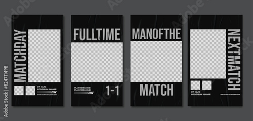 Sport social media post template , Football Match day , Full time , Next match