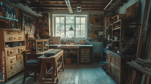 Carpenter's workshop Place of creativity woodworking for use © DrPhatPhaw