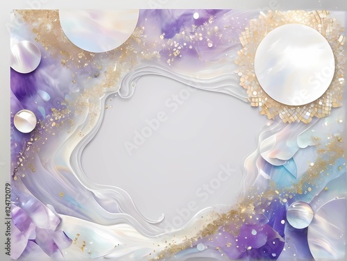 ラグジュアリーなフ招待状レーム風キラキラアメジストの紫背景壁紙
