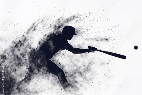 A baseball player in action. Suitable for sports themes