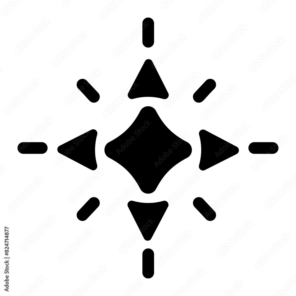 A scalable solid icon depicting divine light 