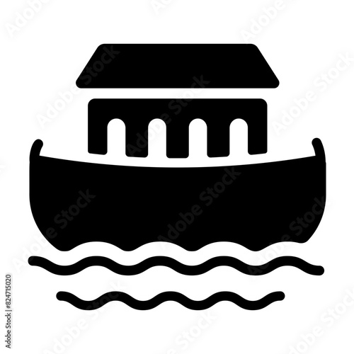 Premium solid style icon of noah ark 
