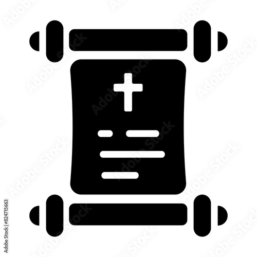 A solid style icon of holy script 