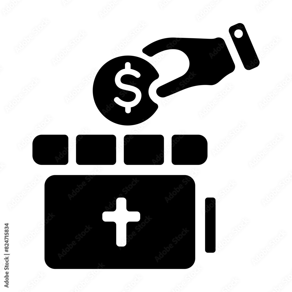 Obraz premium Check out solid icon of charity